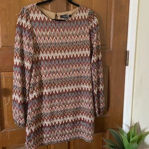 F21 Chevron long sleeve boho dress